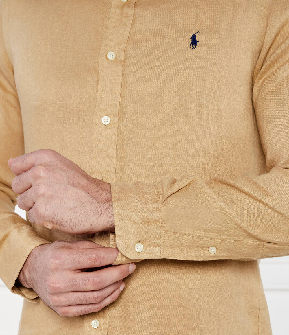Льняная рубашка POLO RALPH LAUREN - бежевый(710906946)