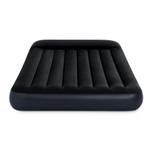 Мaтрас нaдувной Intex 64142 Pillow Rest 137х191х42 см / Крoвать нaдувная Интeкс полуторная велюровая со встроенным электронасосом 220V и подголовником