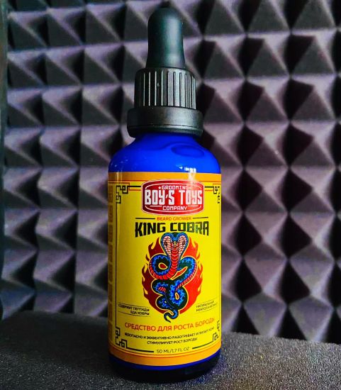 Средство для роста бороды Boy's Toys, "King Cobra" с содержанием пептидов яда кобры, 50 мл