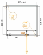 Душевой уголок Cezares Valvola 100x90 VALVOLA-AH-1-100/90-C-Cr стекло прозрачное/профиль хром
