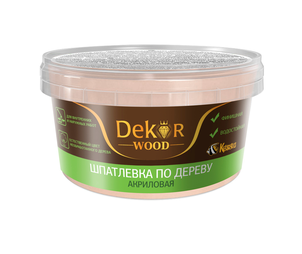 DEKOR WOOD Шпатлевка по дереву ТИК 0,4кг (Кубанские краски)