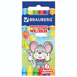 Мелки восковые 6цв. (BRAUBERG)