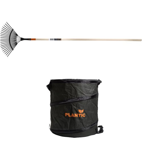 Промонабор грабли веерные Plantic Terra + Универсальный садовый мешок Plantic (S) 58л.