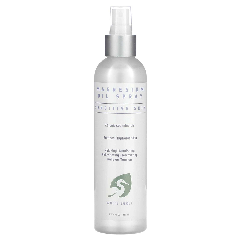 White Egret Personal Care, Спрей с магниевым маслом, для чувствительной кожи, 237 мл (8 жидк. унц.)