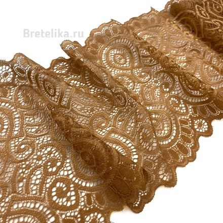 Кружево эластичное светло-коричневое 17 см