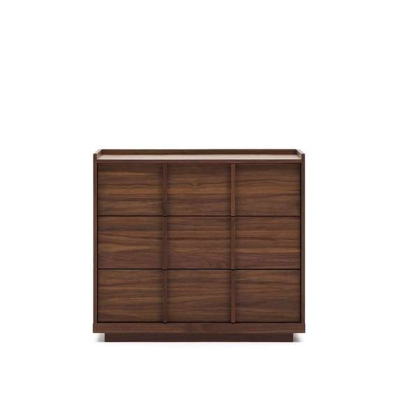 Onix Комод с 3 ящиками шпон ореха в темной отделке 100x78 см