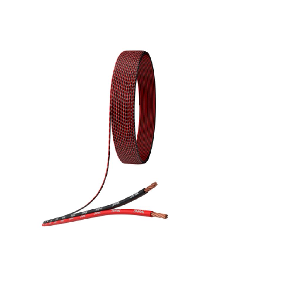 Акустический кабель ЭРА 2х0,5 мм2 красно-черный, 100м | Акустический кабель
