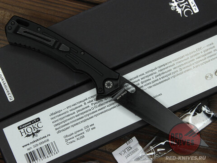 Складной нож НОКС Майор AUS8 (Black) c клинком из стали AUS-8, рукоять G10