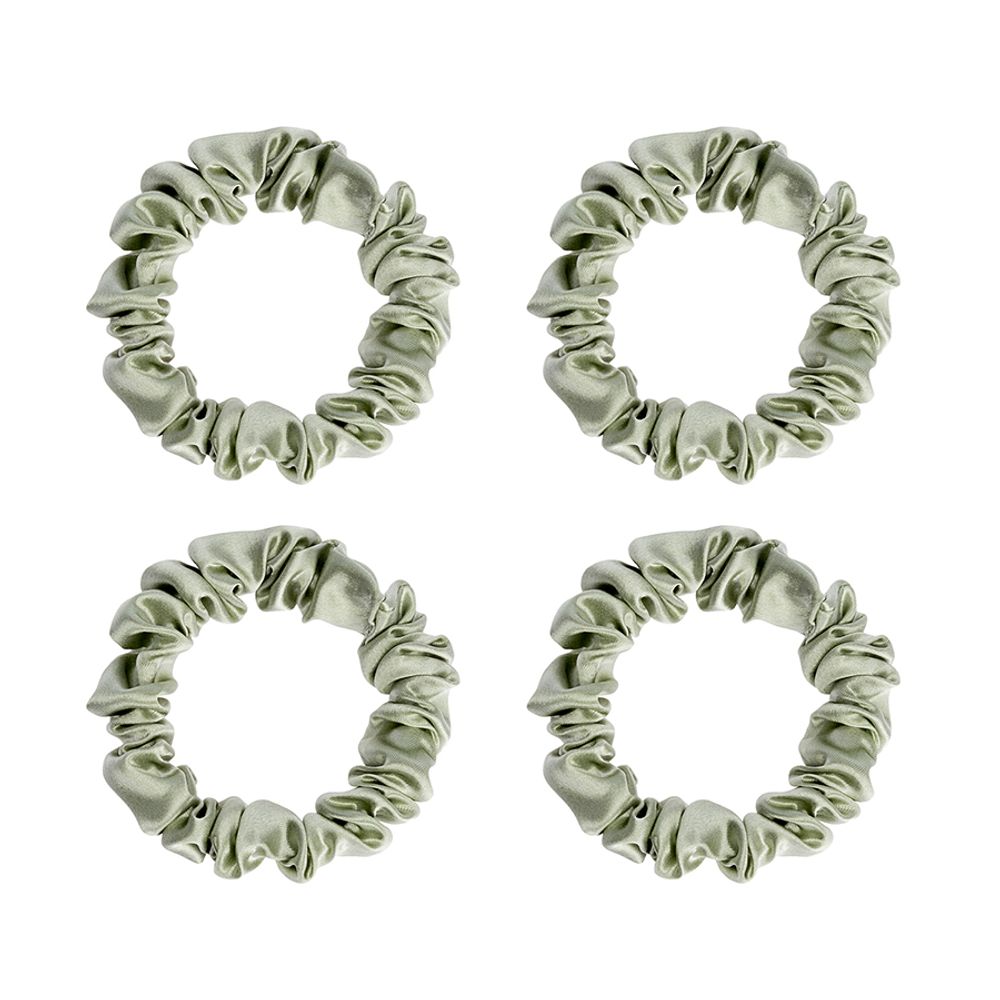 Набор из 4 шелковых резинок для волос мятного цвета из коллекции Essential