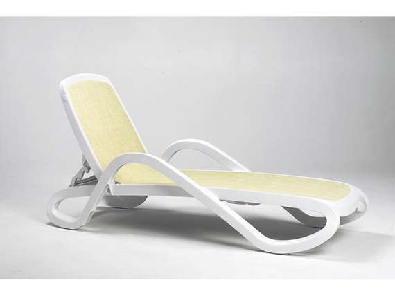 Шезлонг Alfa белый/бежевый