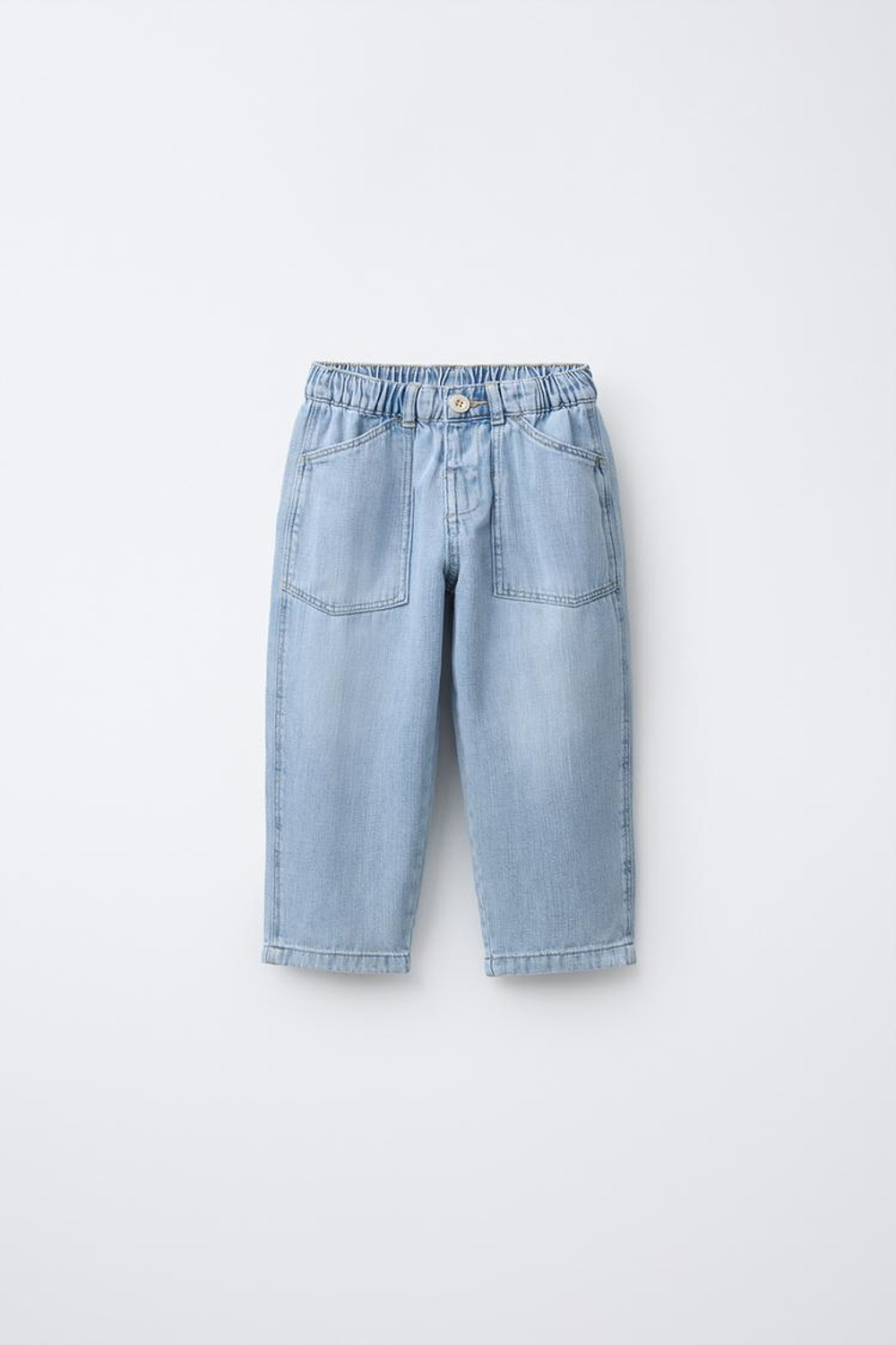 ZARA ДЖИНСЫ BAGGY FLUIDO, ГОЛУБОЙ