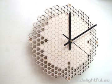 Дизайнерские часы из дерева 01-10 ( by Delightful )