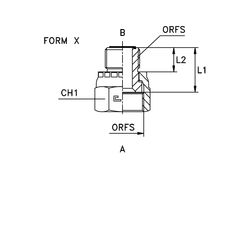 Соединение P D32-25 ORFS 1.11/16 - ORFS 1.7/16