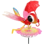 Фигура на спице «Стрекоза на цветке» 60 см (фигура 17*7 см) для отпугивания птиц, микс