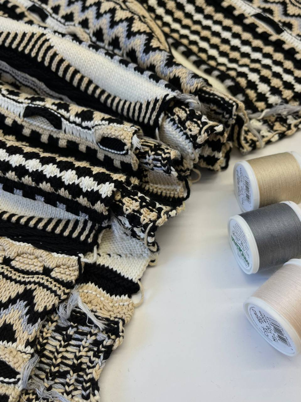 Трикотаж хлопковый Missoni в разноцветную абстрактную полоску (в.2)