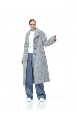 Пальто женское чебурашка из искусственной шерсти мериноса, серый, SilverFox