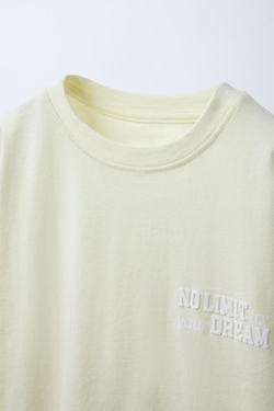 ZARA ФУТБОЛКА С РЕЛЬЕФНОЙ НАДПИСЬЮ, ЖЕЛТЫЙ