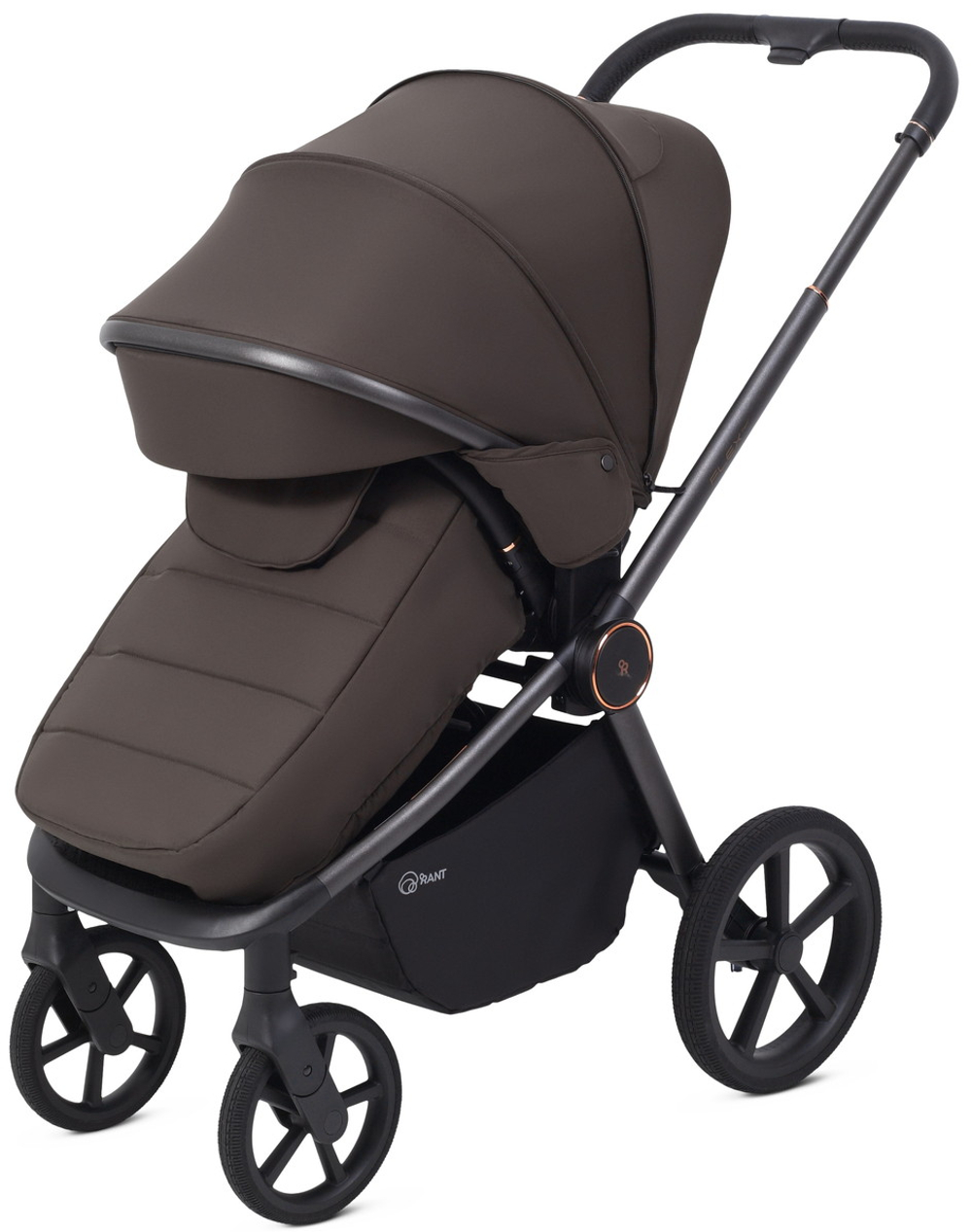 Детская коляска Rant Flex Therm Soft 3 в 1 с автокреслом Evomax Black Shine Brown