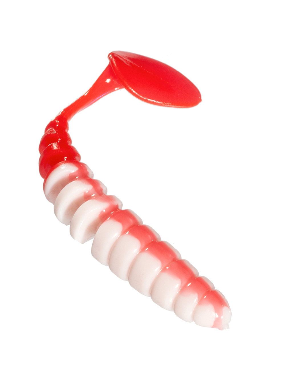 Приманка ZUB-SHAD  90мм(3,5")-5шт, (цвет 010) белое тело-красный хвост