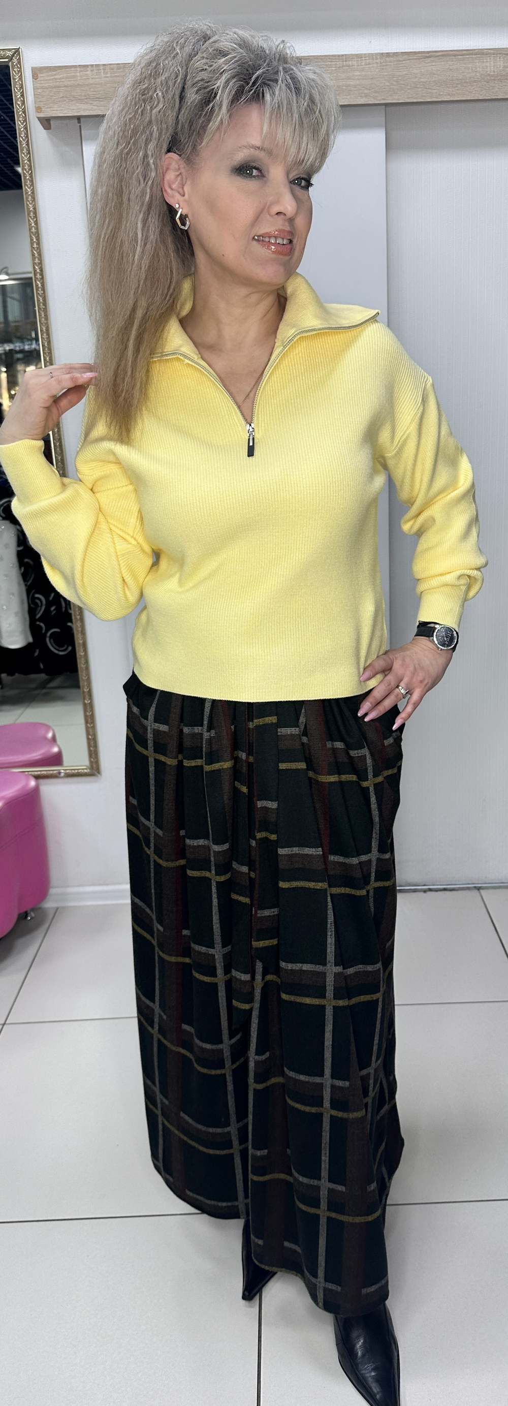 Джемпер-поло с воротником