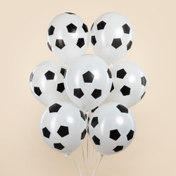 Шар (12''/30 см) Футбольный мяч, Белый, пастель, 5 ст, 25 шт.