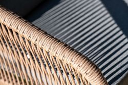 "Канны" лаунж-зона 5-местная из роупа со столом "Верона" (серый гранит), каркас алюминиевый коричневый, роуп коричневый