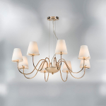 758082 Люстра подв. DIAFANO 8х40W G9 ЗОЛОТО/БЕЛЫЙ