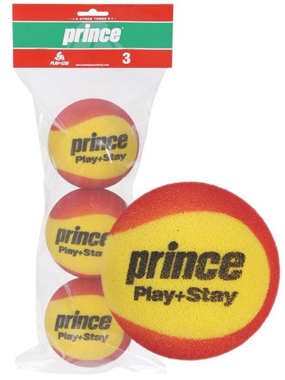 Детские теннисные мячи Prince Play&Stay Stage 3 Foam 3B