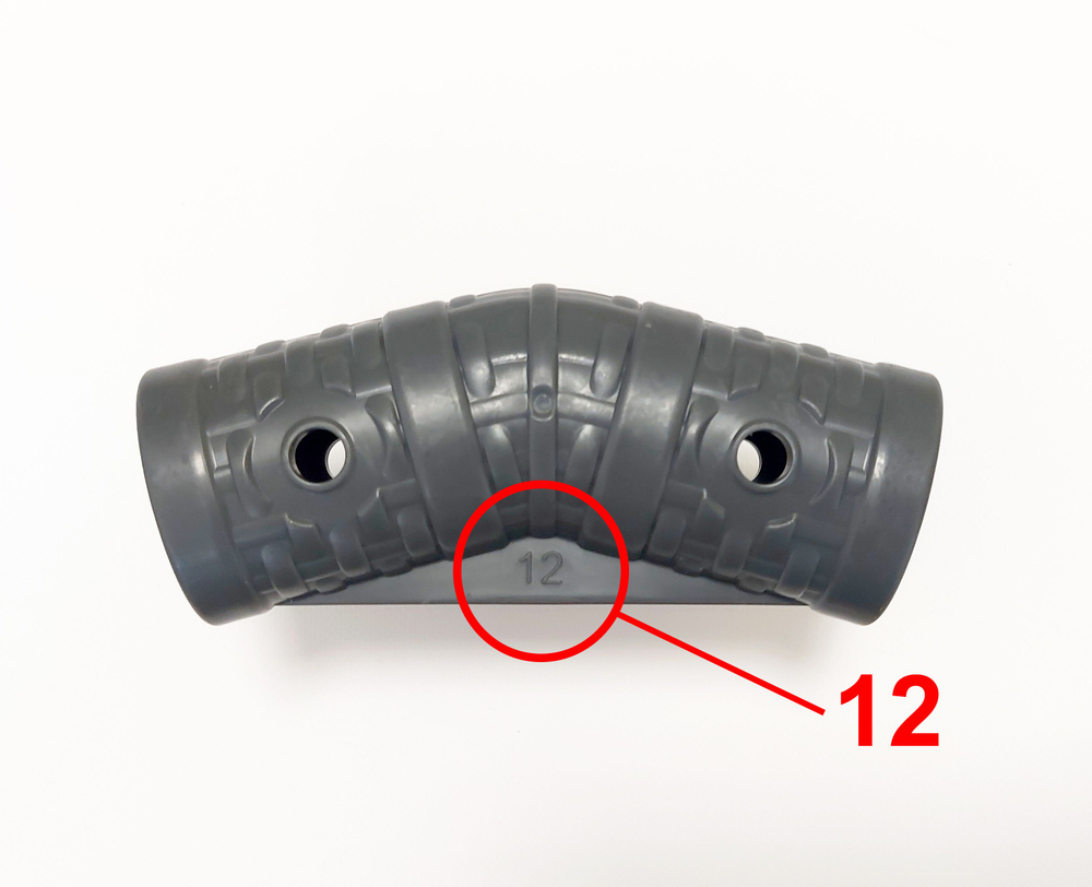 Т-образный соединитель - тройник P04405 BestWay с маркировкой "12", запчасть для круглых каркасного бассейна 366 на 122 см. Steel Pro Max Bestway артикул 56420