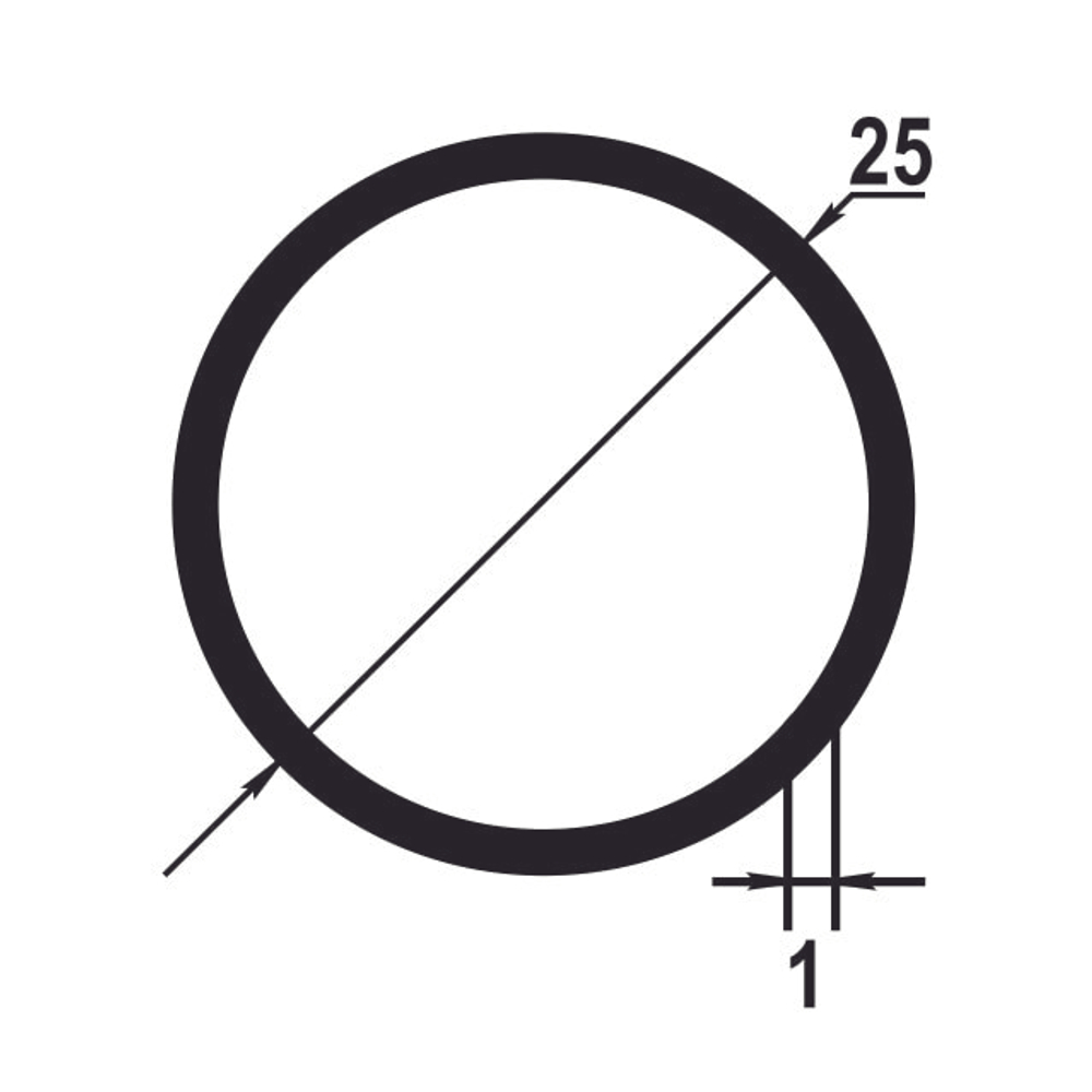 Труба круглая Лука 25*1 ТКр 08.2000.501л серебро