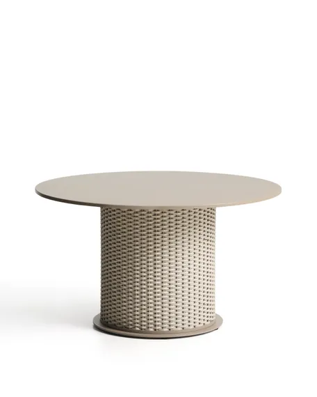 Уличный стол Sedalis цвета таупе из алюминия и веревки Ø135 см