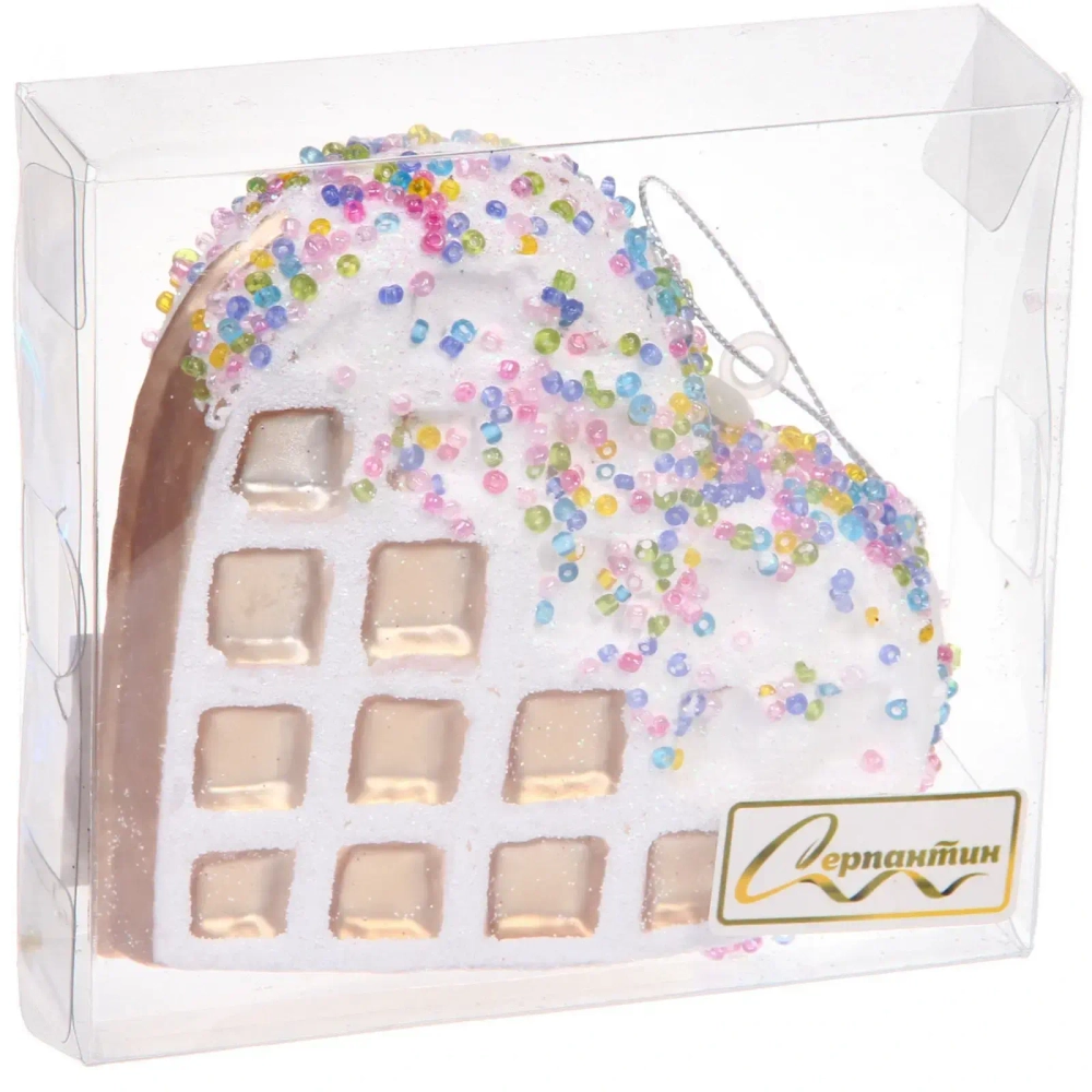 Елочная игрушка «Сладкое сердце» 10*2,5*9 см, Белый