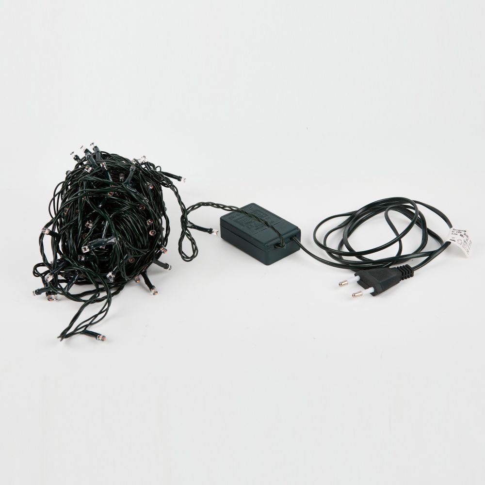 ULD-S2000-200-DGA AMBER IP20 Гирлянда светодиодная. 20м. 200 светодиодов. Янтарный свет. Провод зеленый. ТМ Uniel