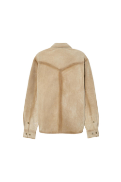 ZARA X BENITO ANTONIO КОЖАНАЯ КУРТКА-РУБАШКА, КРОТОВО-КОРИЧНЕВЫЙ