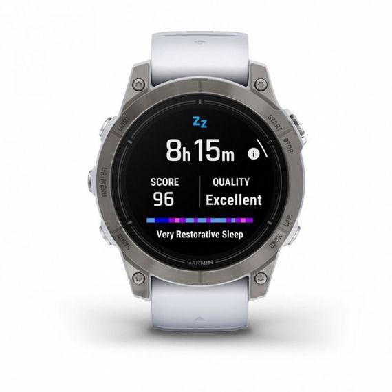 Garmin EPIX PRO Gen 2 Sapphire 47 мм — титан белый DLC, белый ремешок