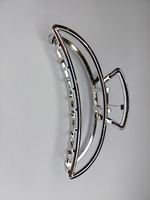 Заколка краб для волос классическая.Усиленная Большая  Усиленная. Классическая. Полукруглая. Цвет серебро