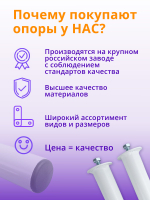 Ножки для кровати металлические 25 см БЕЛЫЕ, 5 шт.