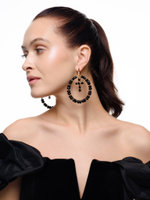 Серьги "Black night" из черного агата Gold