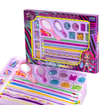 Набор для создания украшений-бусины Alingar, 430х310х32мм,"Hair Strands", 7вид.бус.,подвес.,зеркало, расческа, пряди, блески, 1х1,2 м леска, карт. уп.