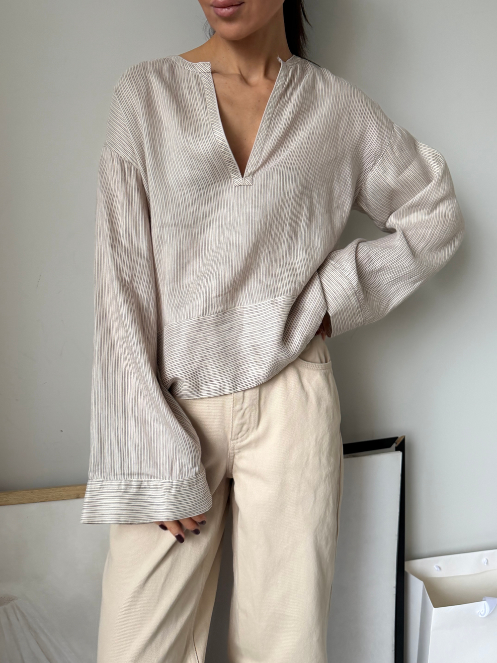 Льняная рубашка Massimo Dutti, XS