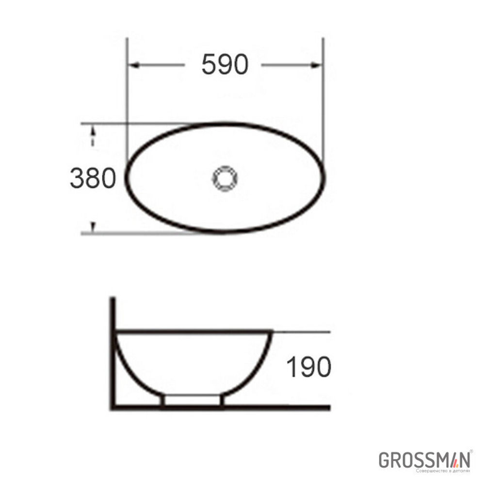 Раковина Grossman GR-3022 овальная (59 см)