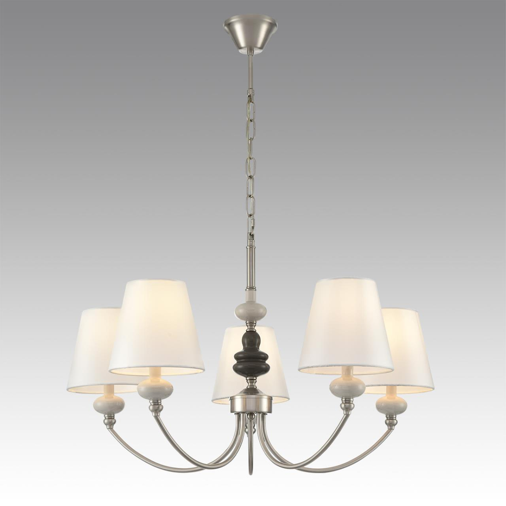 8283/5 CLASSI никель/белый, металл/керамика/текстиль Люстра Е14 5*40W 220V KENTUKI