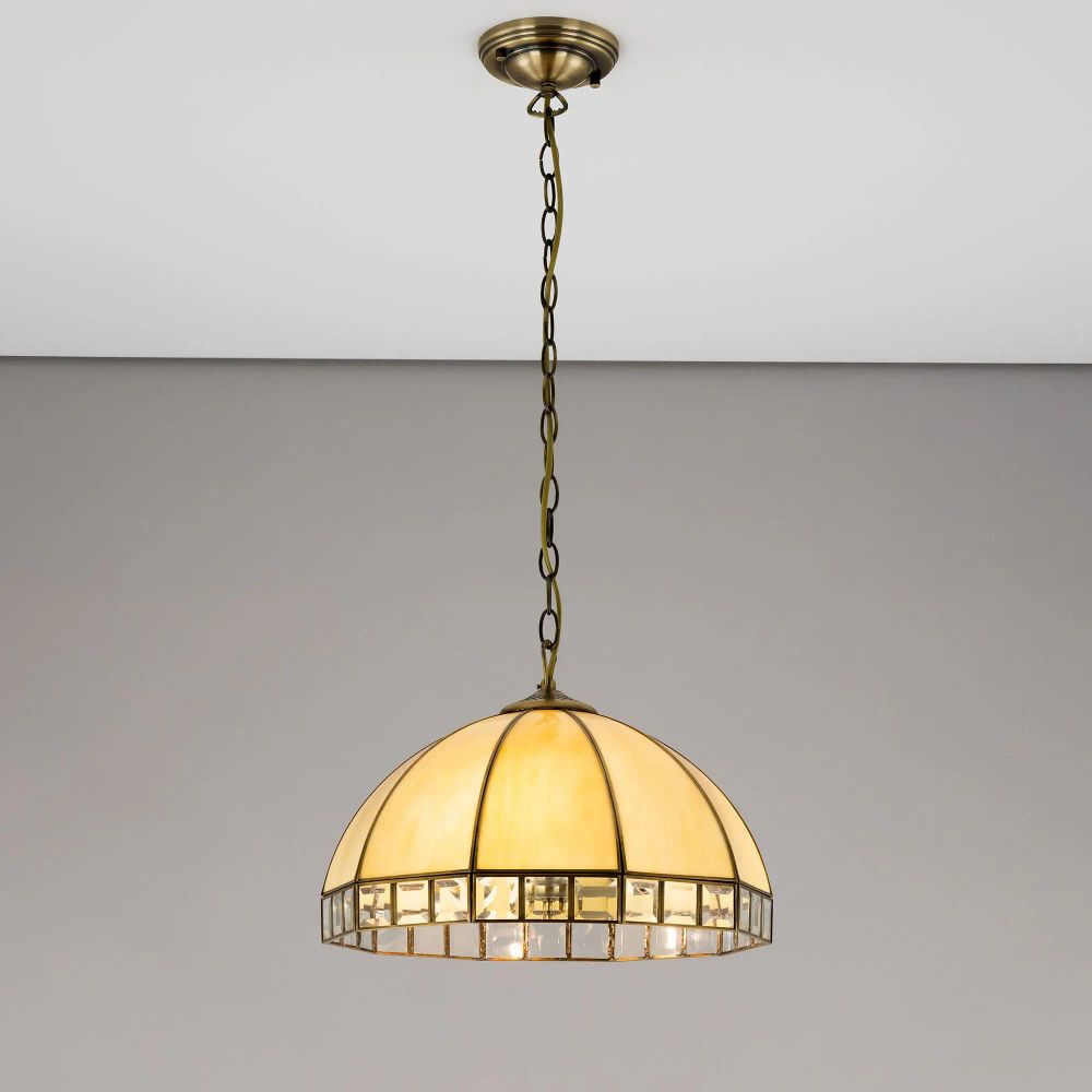 Citilux Шербург-1 CL440131 Люстра витражная подвесная Бронза