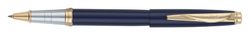 Фото ручка-роллер Pierre Cardin GAMME Classic PC0922RP синего цвета с позолоченными деталями в подарочной  коробке с гарантией