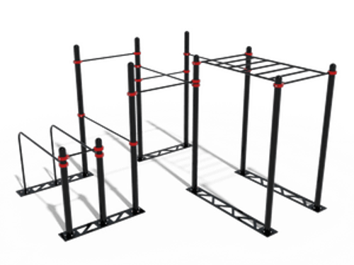 РУКОХОД, 5 ТУРНИКОВ (2 УВЕЛИЧЕННОЙ ДЛИНЫ), БРУСЬЯ ГНУТЫЕ ДВОЙНЫЕ