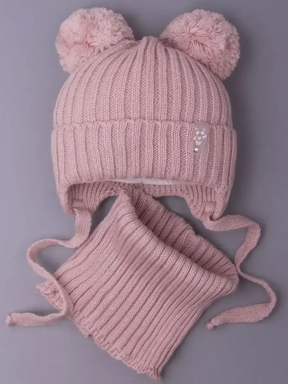 Шапка со снудом для девочки демисезонная