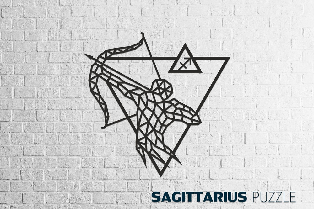 Деревянный декор настенный, панно, сборная модель EWA Design Знаки Зодиака Стрелец