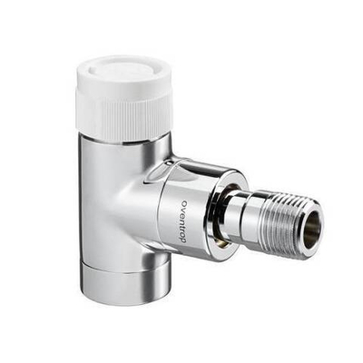 Клапан термостатический угловой Oventrop E - 1/2" (ВР/НР, PN10, Tmax 120°C, цвет хромированный)