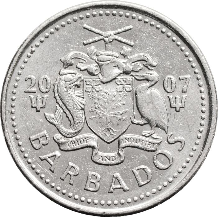 25 центов 2007 Барбадос XF