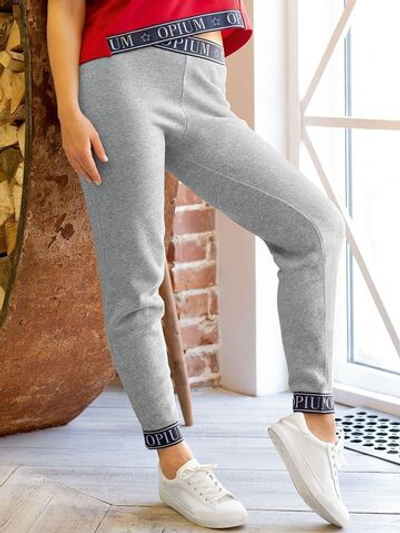 Спортивные брючки с брендированными манжетами (Размер: M) (Цвет: серый)